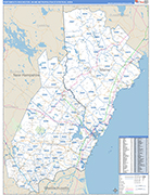 Portsmouth-Rochester Metro Area Wall Map Basic Style
